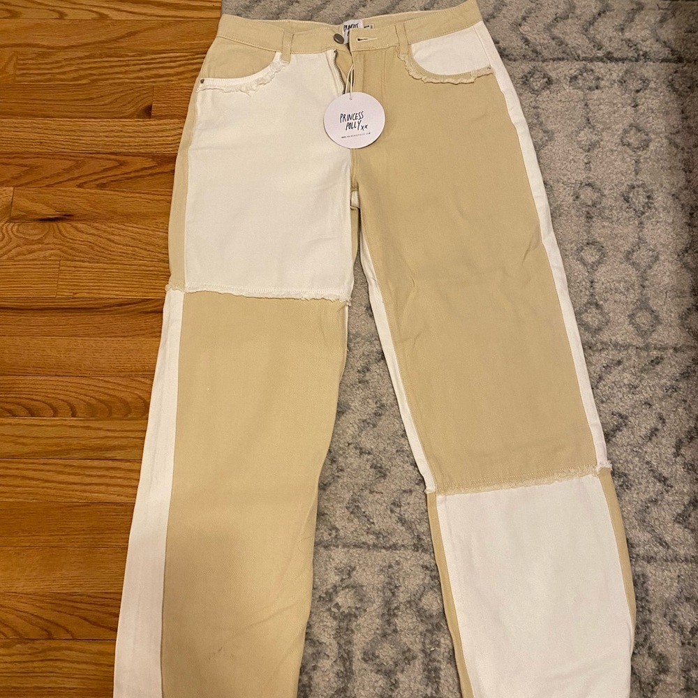 Princess Polly Straight Leg Patchwork Jeans